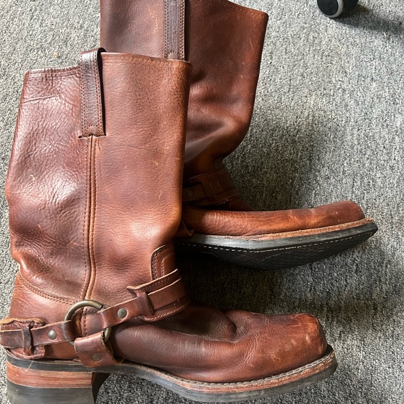 Frye Brown Moto Harness Boots, size 11 - Picture 8 of 10